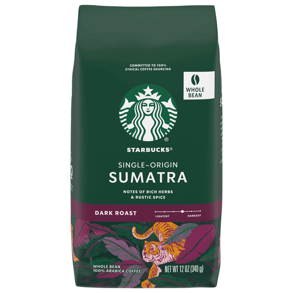 Starbucks Sumatra 100% Arabica Dark Roast Whole Bean Coffee Bag