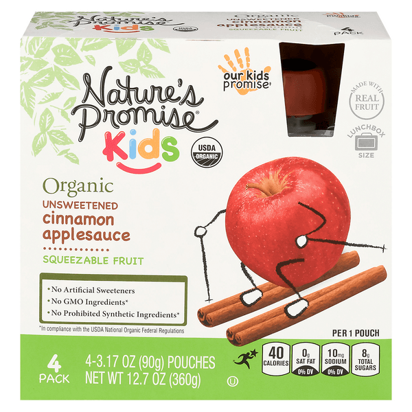 Nature'S Promise Kids Organic Applesauce Cinnamon Squeezable
