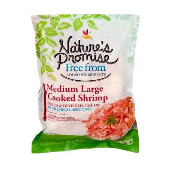 Nature'S Promise Farmed Cooked Tail-On Medium Large Shrimp 41- Per