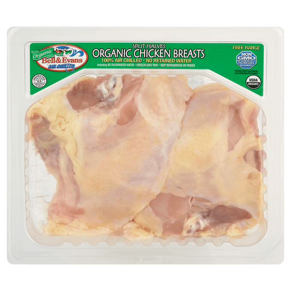 Bell & Evans Air Chilled Organic Bone-In Split Chicken Breasts Fresh