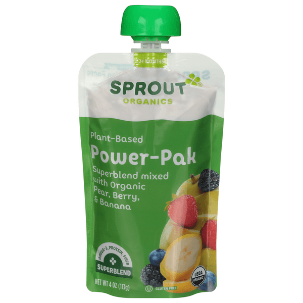 Sprout Power Pak Pear W/Superblend Berry Banana Organic