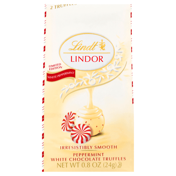 Lindt Lindor Christmas Peppermint White Chocolate Truffles Candy