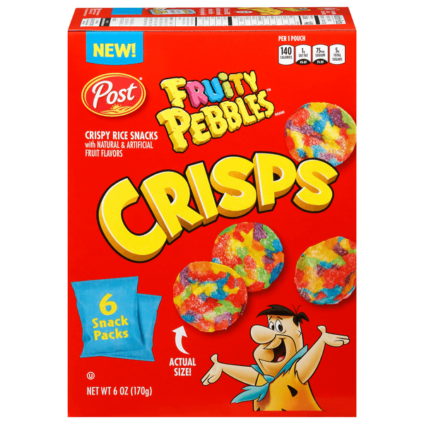 Post Fruity Pebbles Crisps Crispy Rice Snacks