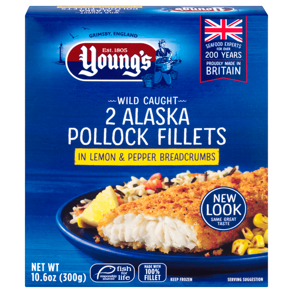 Young'S Alaska Pollock Fillets In Lemon & Pepper Breadcrumbs