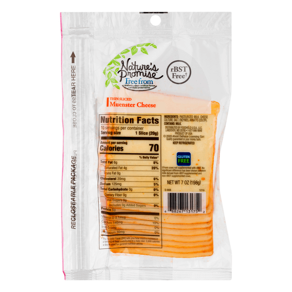 Nature'S Promise Muenster Cheese Thin (Pre-Sliced