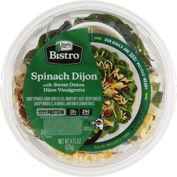 Ready Pac Bistro Salad Spinach Dijon With Sweet Onion Dijon Vinaigrette