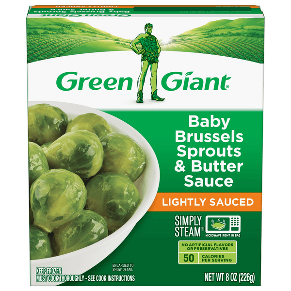 Green Giant Stmrs Baby Brussel Sprouts Btr Sce