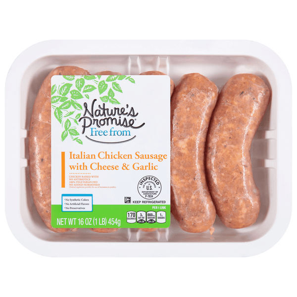Nature'S Promise Italian Chicken Sausage Garlic & Cheese