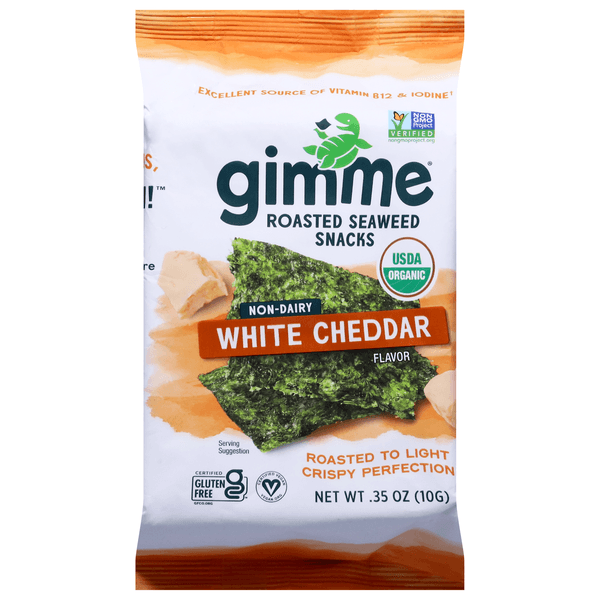 Gimme Roasted Seaweed Snacks White Cheddar Organic