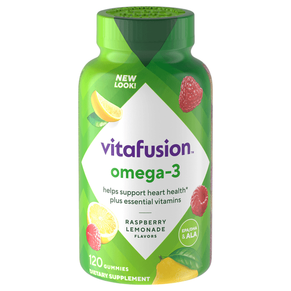 Vitafusion Omega-3 Adult Vitamins Gummy Berry Lemonade