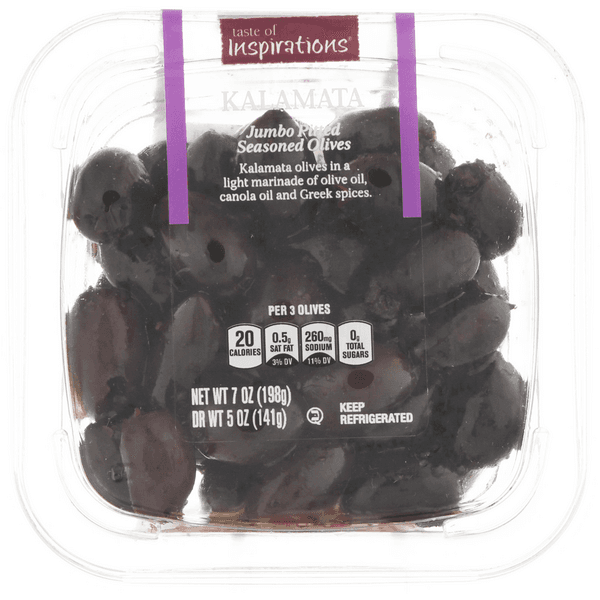 Taste Of Inspirations Kalamata Jumbo Pitted Seasoned Olives