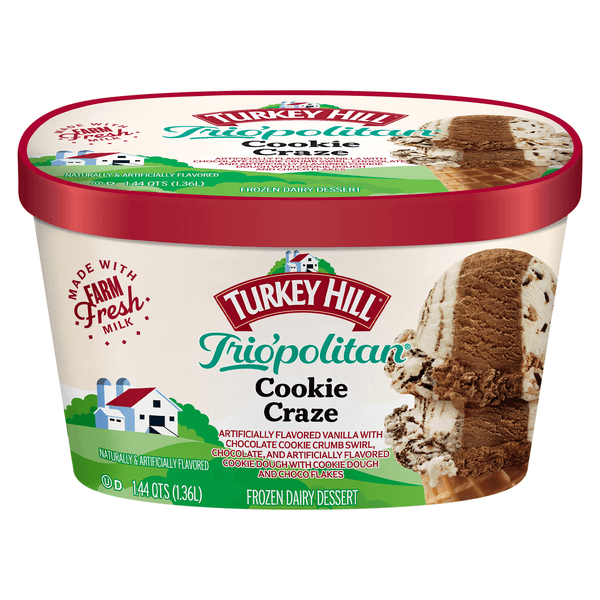 Turkey Hill Trio'Politan Premium Ice Cream Cookie Craze