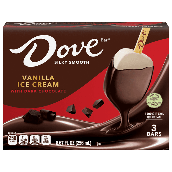 Dove Vanilla Ice Cream Bars With Dark Chocolate