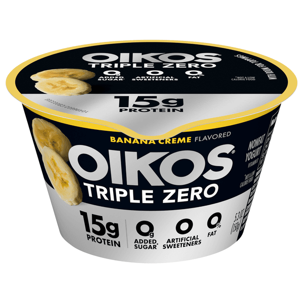 Is it Oats Free? Dannon Oikos Triple Zero Banana Creme Blended Greek Yogurt