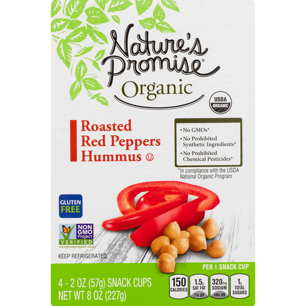 Nature'S Promise Organic Hummus Roasted Red Pepper Snack Single