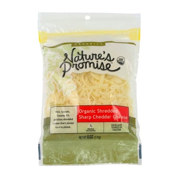 Nature'S Promise Organic Cheddar Cheese Sharp Shredded