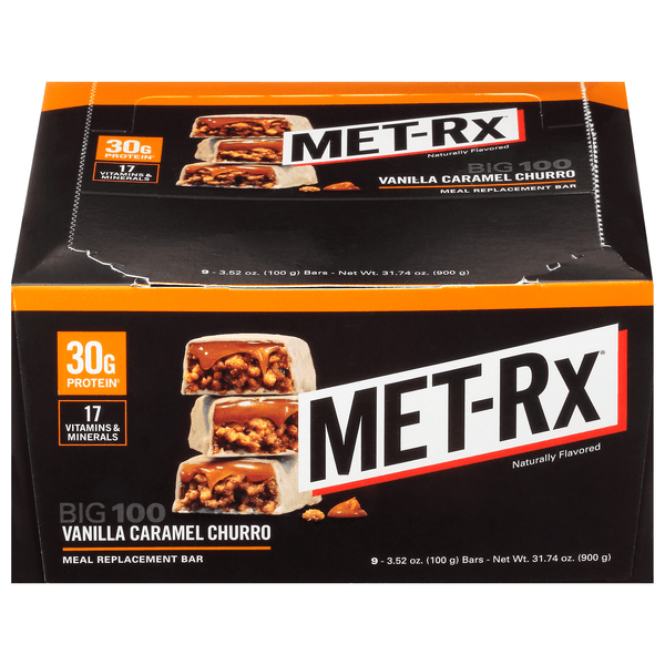 Met-Rx Big 100 Vanilla Caramel Churro Meal Replacement Bars