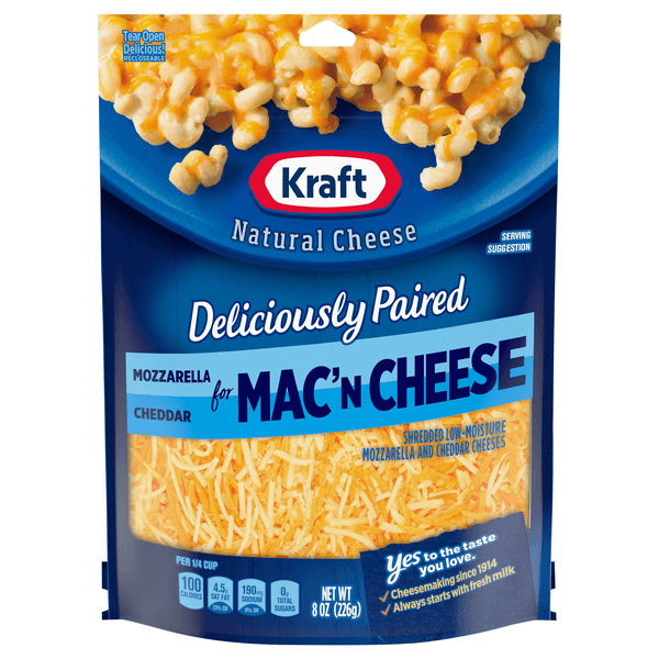 Kraft Deliciously Mozzarella & Cheddar For Mac 'N Cheese Shredded