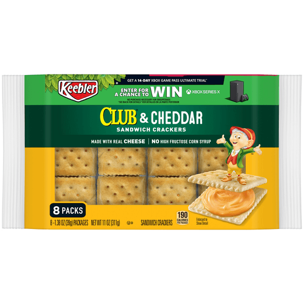 Keebler Single Serve Sandwich Crackers Crackers Club And Cheddar
