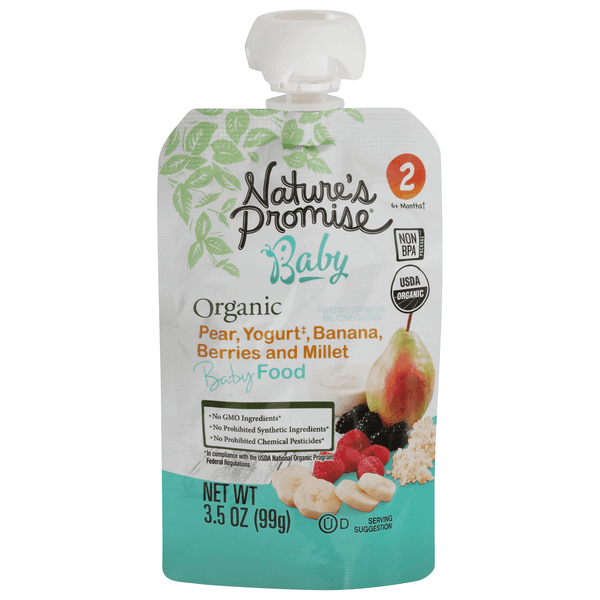Nature'S Promise Baby Stage 2 Pear Yogurt Banana Berries & Millet Organic