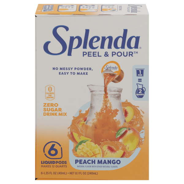 Splenda Peel & Pour Zero Calorie Drink Mix Peach Mango