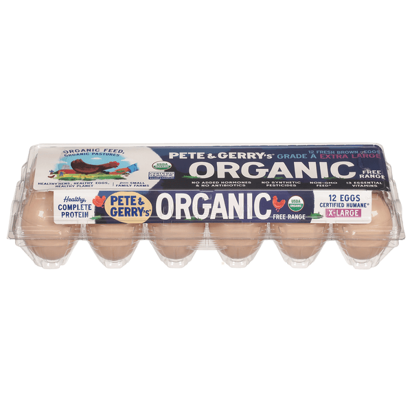 Pete And Gerrys Eggs Organic Extra Large Free Range