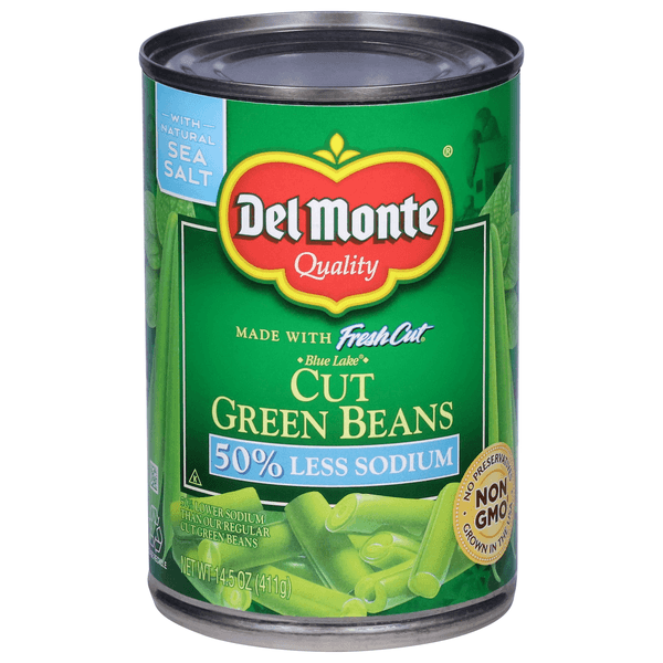 Del Monte Fresh Cut Green Beans Cut Blue Lake 50% Less Sodium