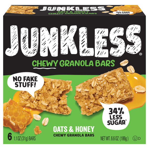 Junkless Chewy Granola Bars Wildflower Honey