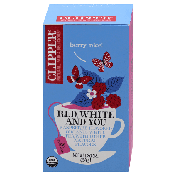 Clipper Red White And You Tea Bags Raspberry Organic