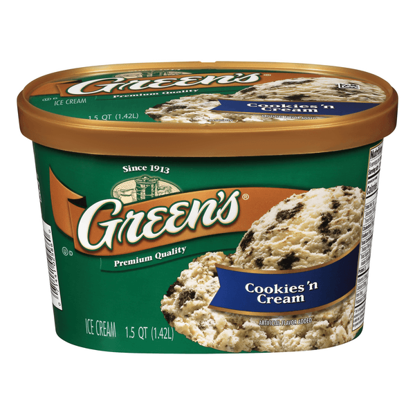 Green'S Premium Quality Ice Cream Cookies 'N Cream