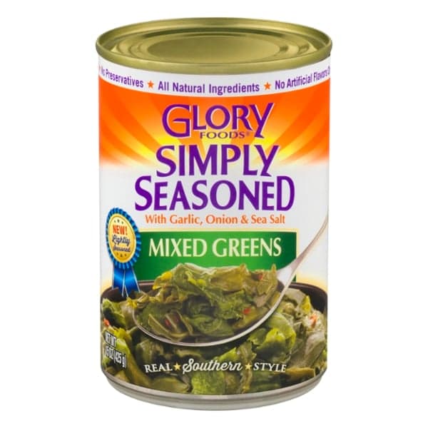 Glory Foods Simply Seasoned Mixed Greens With Garlic, Onion & Sea Salt