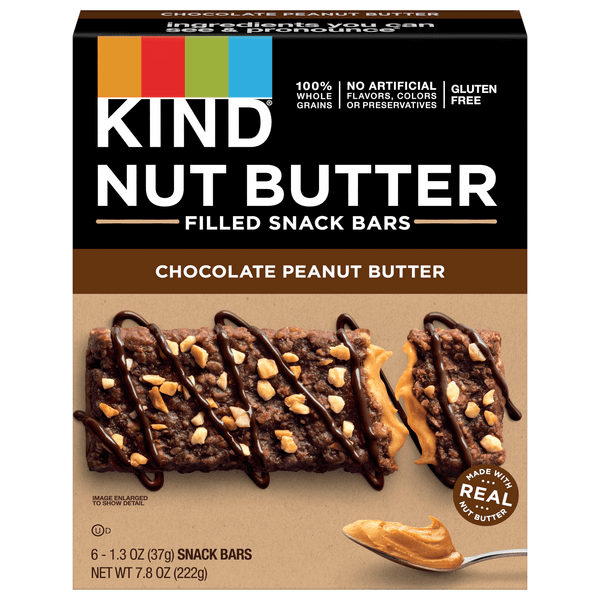 Kind Nut Butter Filled Snack Bars Chocolate Peanut Butter