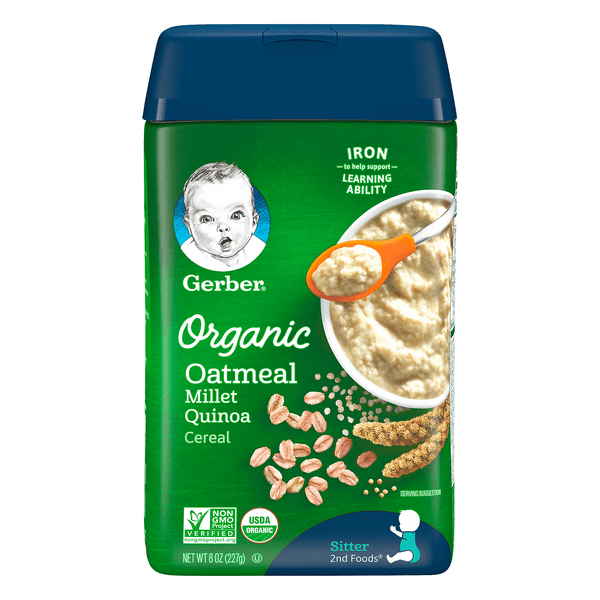 Gerber Stage 2 Baby Food Millet Quinoa Oatmeal Cereal Organic