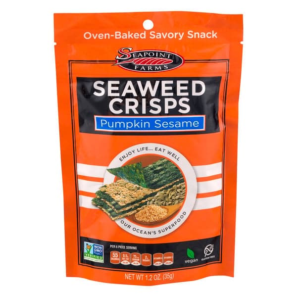 Seapoint Farms Seaweed Crisps Pumpkin Sesame Vegan Gluten Free