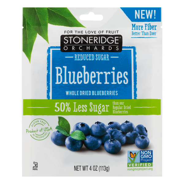 Stoneridge Orchards Whole Dried Blueberries Reduced Sugar