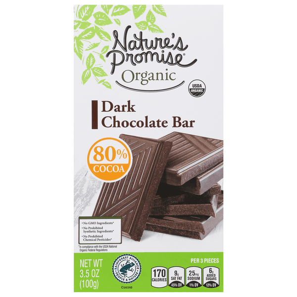 Nature'S Promise Organic Dark Chocolate Bar 80% Cocoa