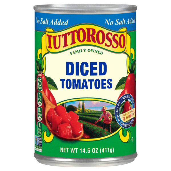Tuttorosso Diced Tomatoes No Salt Added