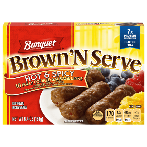 Banquet Brown & Serve Hot & Spicy Sausage Links