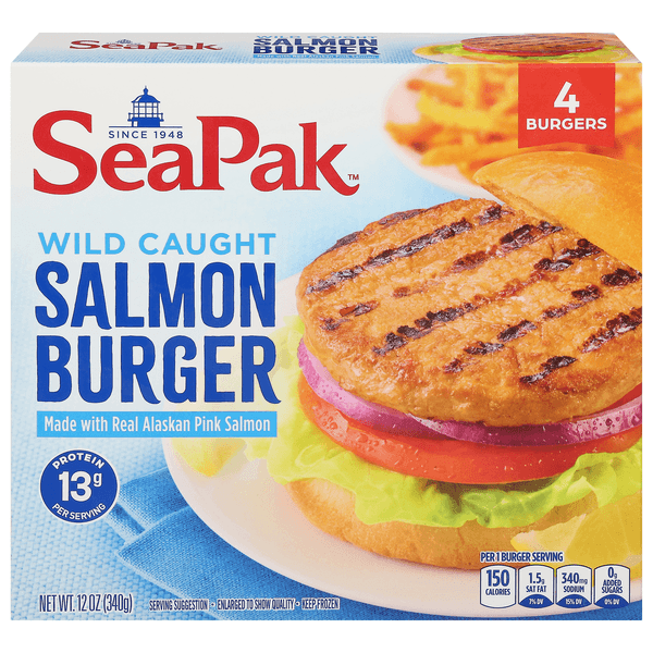 Seapak Wild Caught Alaskan Salmon Burgers