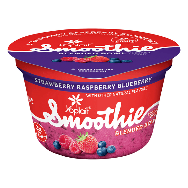 Yoplait Smoothie Blended Bowl Strawberry Raspberry Blueberry
