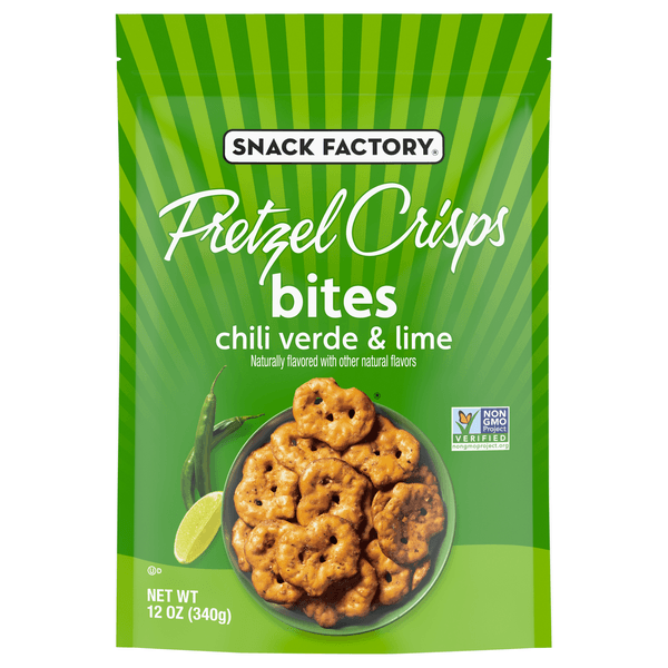 Snack Factory Chili Verde And Lime Pretzel Crisps Bites