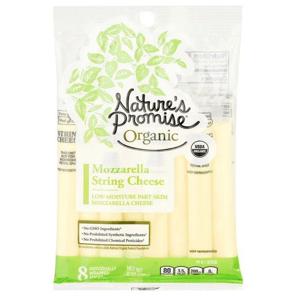 Nature'S Promise Organic Mozzarella String Cheese
