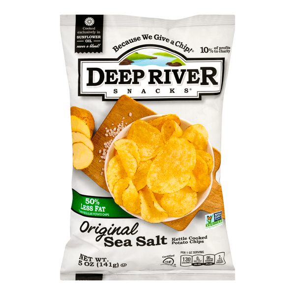 Deep River Snacks Kettle Cooked Potato Chips Original 50% Reduced Fat