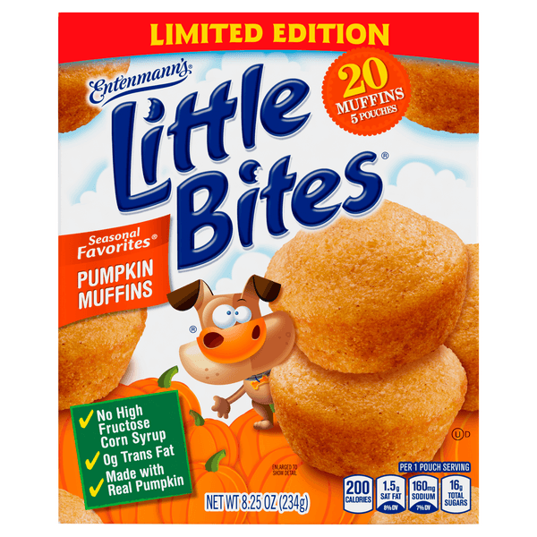 Entenmanns Little Bites Muffins Pumpkin Limited Edition 5 Pouches