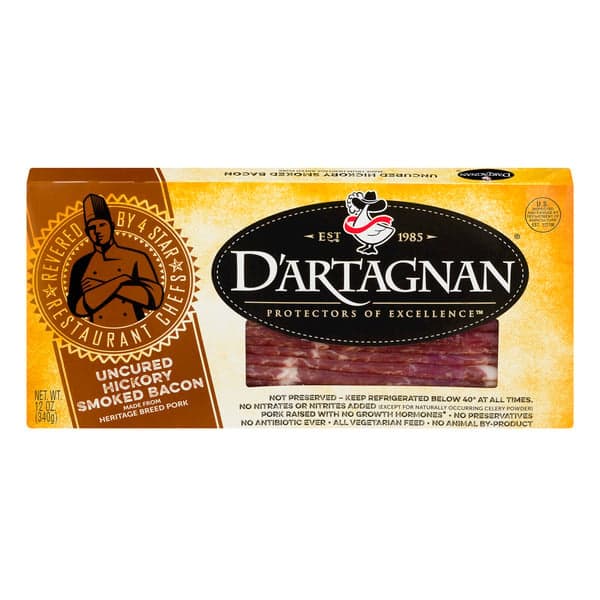 D'Artagnan Bacon Uncured Hickory Smoked