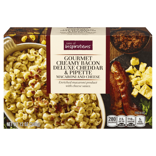 Taste Of Inspirations Macaroni & Cheese Bacon Deluxe Cheddar & Pipette