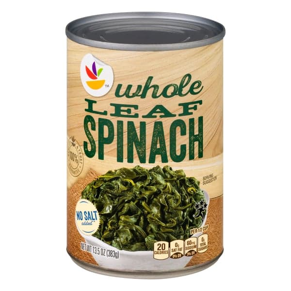Stop & Shop Whole Leaf Spinach No Salt Added