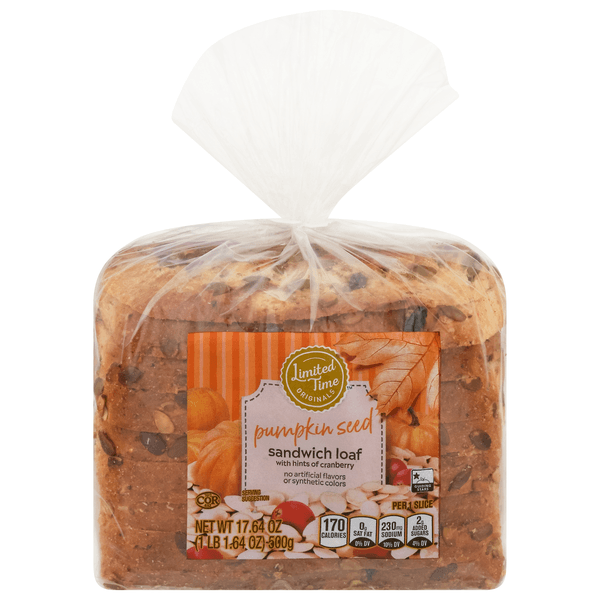 Limited Time Originals Pumpkin Seed With Hints Of Cranberry Sandwich Loaf