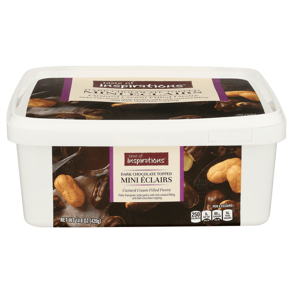 Taste Of Inspirations Mini Eclairs Dark Chocolate Topped