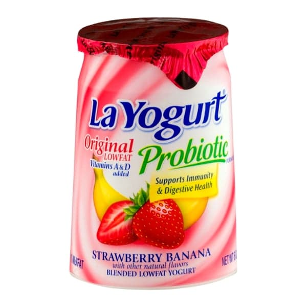 La Yogurt Original Low Fat Probiotic Strawberry Banana Blended Yogurt